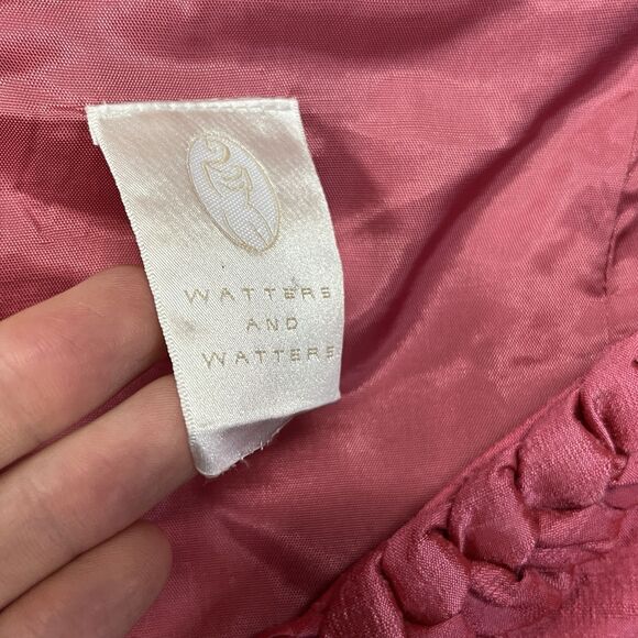 100% Raw Silk Barbie Core‎ VTG Watters & Watters 2-piece 80's pink formal dress - Picture 3 of 14